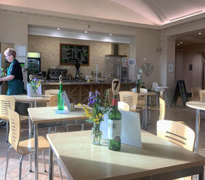Tables in Cathedral café.