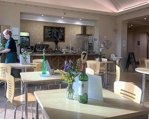 Tables in Cathedral café.