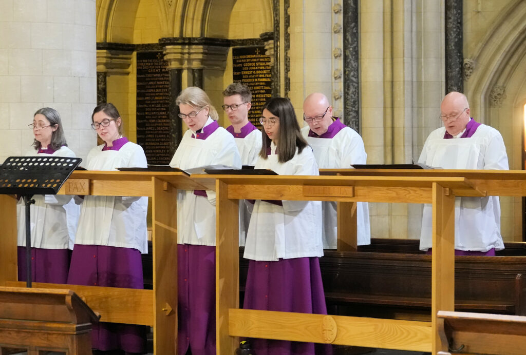 Choristers singing in Cathedral