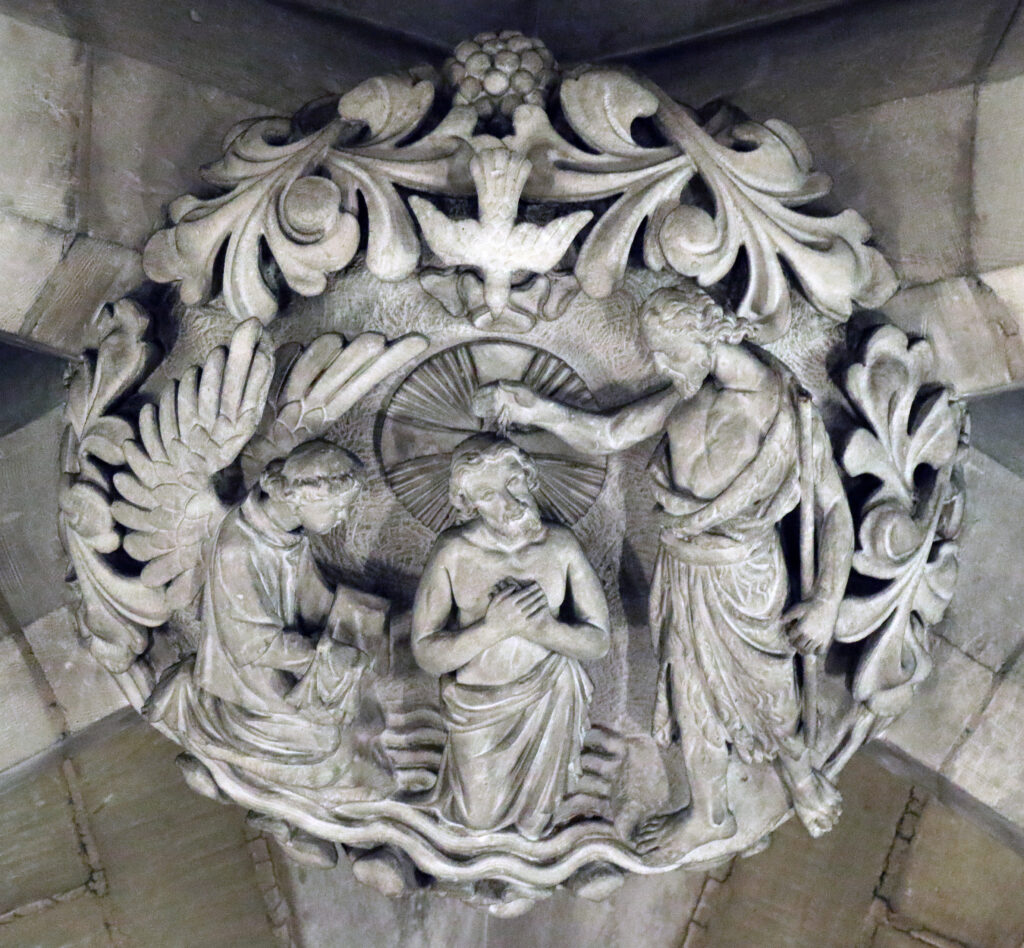 Stone carving depicting religious scene