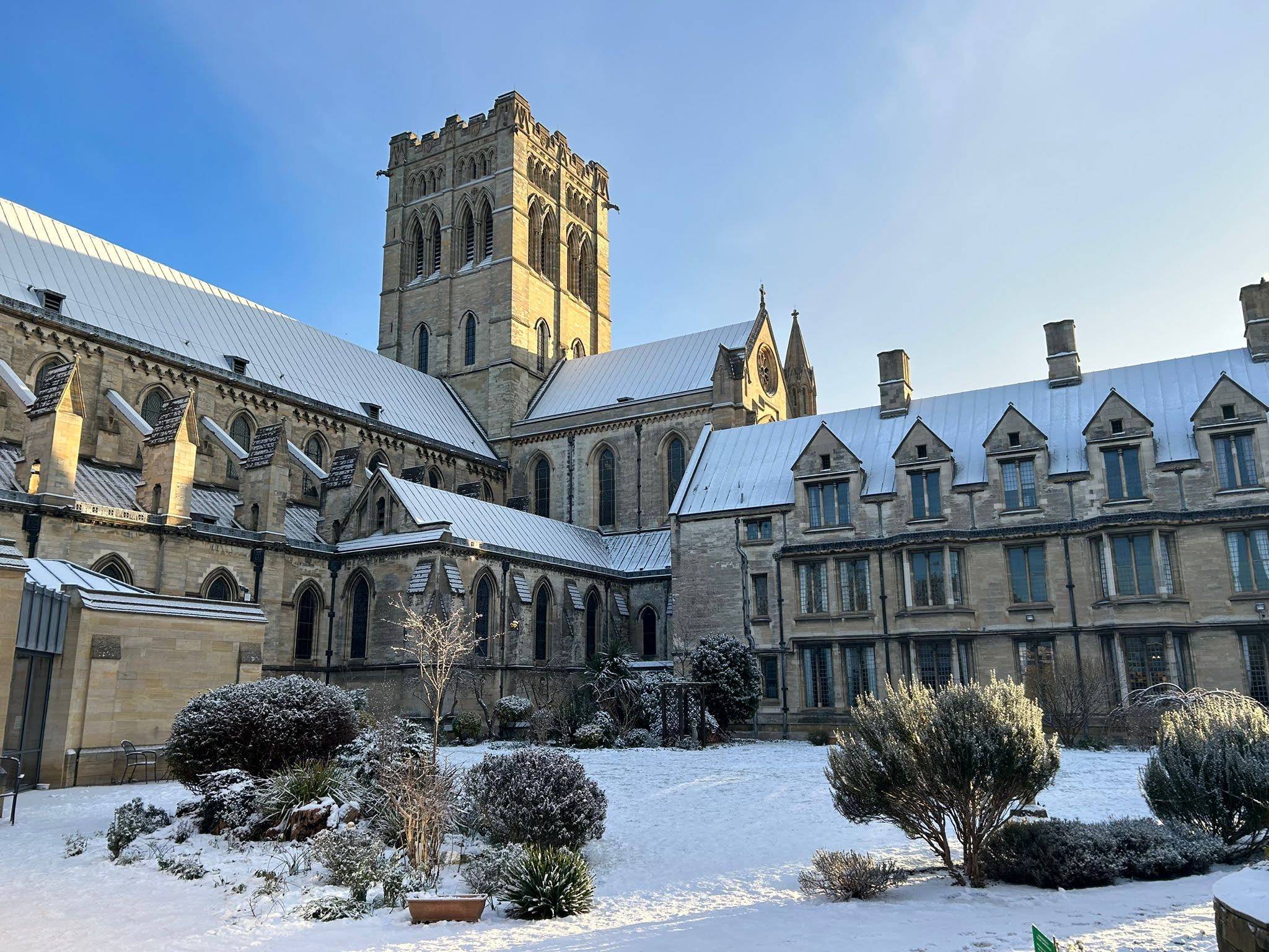 Snow on the Cathedral and Gardens